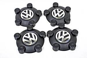 Genuine VW Caddy Tiguan 2004-2011 Wheel Center Hub Caps Covers x4pcs - Picture 1 of 2