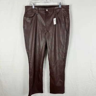 Gap Womens Jeans Brown Sz 33 | 16 Vintage Slim High Rise Faux Leather Polyester - Image 1 of 4