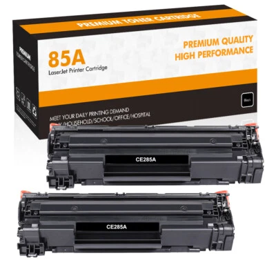 2P CE285A 85A Black Toner Cartridge for HP LaserJet P1102w M1212nf M1217nfw MFP - Image 1 of 4