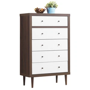 5 Drawer Dresser Wood Chest Storage Display Organizer Freestanding Cabinet Home - Picture 1 of 6