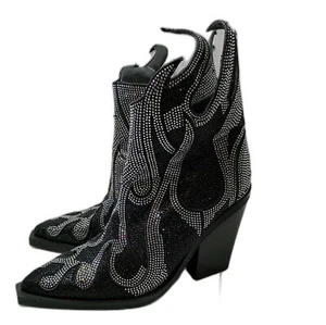 Botines vaqueros para mujer con pedrería brillantes talla 37-6,5 - Imagen 1 de 7