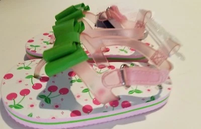 Sandalias con lazo y cerezas blancas rosas verdes marca Stepping Stones para niñas 4 Foto 1 de 4