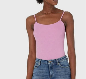 CALVIN KLEIN Ribbed Bodysuit Lilac Rain Size Medium $54 NWT - Picture 1 of 4
