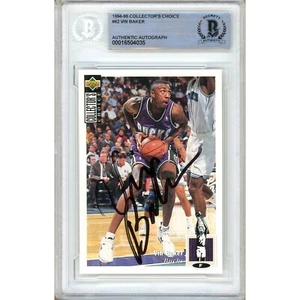1994-95 UD Collector Choice #42 Vin Baker Signed Card AUTO Beckett BAS Bucks - Picture 1 of 5