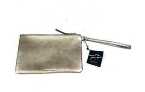 Banana Republic Leder Handgelenktasche Gold Schwarz XO Reißverschluss - Neu mit Etikett - Bild 1 von 8