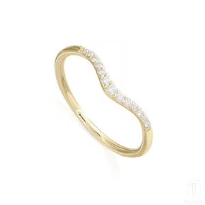 VS/F-G Diamond 14K Gold Chevron Size-3-8 US Engagement Ring- The Jewelz - Picture 1 of 5