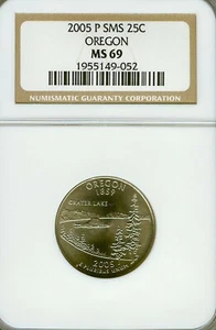 2005-P OREGON State Quarter NGC Satin MS69 SP69 free Shipping #149-052 - Picture 1 of 2