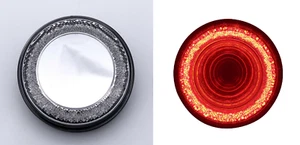 Pair 4" Round LED "MIRAGE" Stop, Turn & Tail Lights - Red LED/Clear Lens - S/T/T - Picture 1 of 8