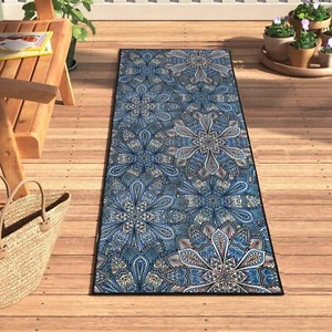 Indoor Outdoor Area Rug, Non-Skid Backing, Washable Decor for Patio, Backyard... - Picture 1 of 7