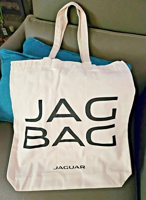 2 Jaguar Auto Car Jag Bag Cotton Canvas Long Handled Tote Swag Reusable Shopping - Image 1 of 4