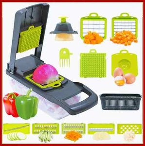 ✅SOFORTVERSAND - Gemüsehacker Hobel Zwiebelschneider 14 in 1 Mandoline Lebensmittelschneider - Bild 1 von 11