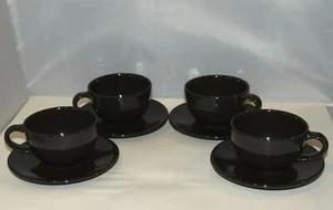 Tazza e piattino in porcellana grigio scuro IKEA 15199 6 oz. Set di 4 - Foto 1 di 8