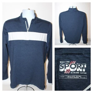 Marine Layer Mens Size M Slim Weekend Sport Performance 1/4 Zip Golf Pullover - Picture 1 of 6