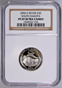 2006-S Silver 25C South Dakota NGC PF69 Ultra Cameo - Picture 1 of 2