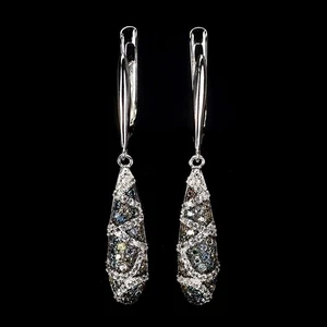 925 Sterling Silver Earrings Sapphire Round Diamond Cut Topaz Gemstone Jewelry - Picture 1 of 13