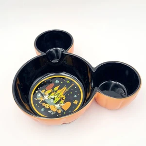 2025 Disney Parks Home Halloween Mickey & Minnie Mouse Pumpkin Candy Bowl Dish - Picture 1 of 5