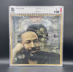 FIRST PRESS HYPE STKR AMG 5 Marvin Gaye Midnight Love Vinyl Record Sealed Graded - Picture 1 of 2