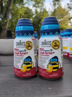 Fresh 2 Pack Zarbee's All-in-One Childrens Nighttime Cough Syrup Ages 6-12 4oz  - Image 1 of 3