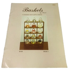Baskets By Nina 15 Designs For Plastic Canvas VTG 1980 - Picture 1 of 5