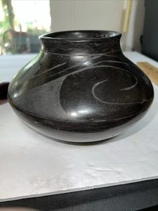 VECCHIO VASO CERAMICA MATA ORTIZ BLACKWARE NAVAJO SOUTHWEST 7” largo 5” alto - Foto 1 di 15