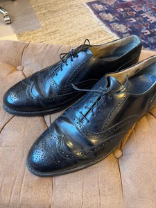 Herren Vintage schwarz Brogue elegante Schuhe - 12 - GUC - Bild 1 von 5