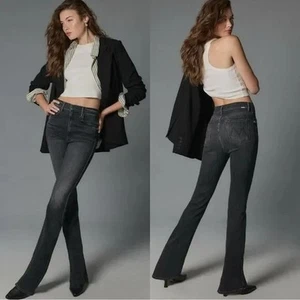 Mother Superior Womens Denim High Waisted Smokin’ Double Heel jeans Black Grey - Picture 1 of 24