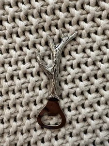 Deer Elk Antler Bottle Opener Silver Outdoors Hunting Kitcheware - Picture 1 of 4