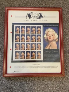 Marilyn Monroe Framed Mini Sheet Of 20 X 32 Cent Stamps Legends Of Hollywood - Picture 1 of 3