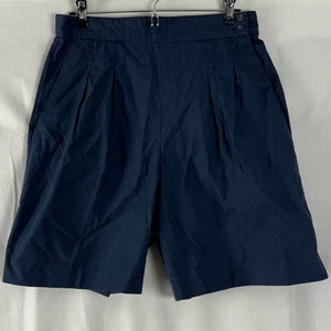 The North Face Size 14 Chino Pleated Navy Blue Shorts Cotton Button Pockets - Picture 1 of 9