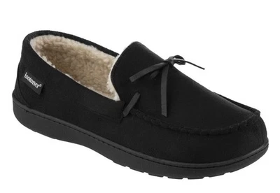 Nuevas pantuflas de mocasín negras de espuma viscoelástica isotoner de microgamuza Nigel para hombre 8-9 M Foto 1 de 4