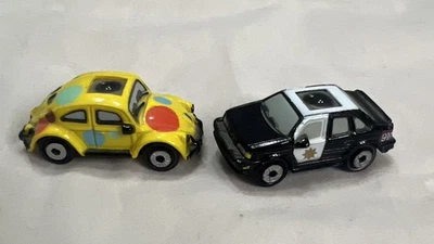 Micro Machines Galoob  VW Beetle Clown Car + Police Car Private Eyes 1990 - Image 1 of 4