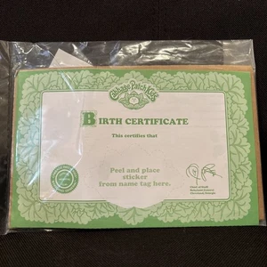 Vintage Cabbage Patch Kinder Blanko Geburtsadoption Urkunde Mattel unbenutzt - Bild 1 von 3