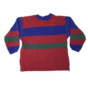 INC Vintage 90er Jahre Colorblock gestreiftes Sweatshirt mit Rundhalsausschnitt Jungen Größe 6 - Bild 1 von 4