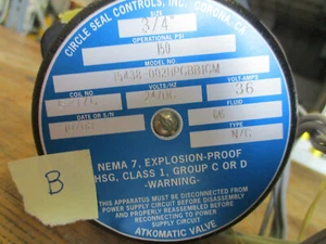 Solenoid Valve (Circle Seal Controls) 3/4" NPT NC, Gas Service, Explosion Proof - Picture 1 of 3