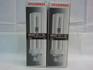 32W COMPACT FLUORESCENT BULBS DULEX T/E IN 20883 827 GX24q-3 BASE SYLVANIA QTY 2 - Picture 1 of 8