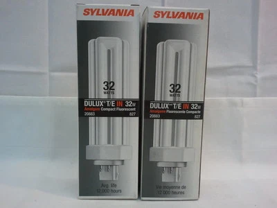 32W COMPACT FLUORESCENT BULBS DULEX T/E IN 20883 827 GX24q-3 BASE SYLVANIA QTY 2 - Image 1 of 4