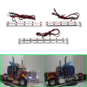 1 set barra luminosa laterale in metallo LED 1/14 Tamiya RC Truck King Hauler 56344 - Foto 1 di 7