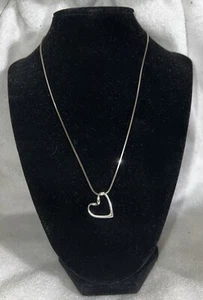 Sterling Silver (925) Floating Heart Charm And Necklace With Glass Rose (7 Inch) - Picture 1 of 11