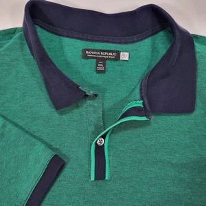 Banana Republic Men's XXL Tall Green Performance Pique Short Sleeve Polo - Picture 1 of 7