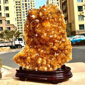 20.48LB Rare natural yellow crystal cluster flower yellow crystal block repair - Picture 1 of 17