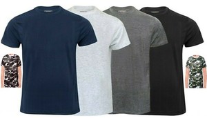 EX STORE Branded Mens Plain t shirts Cotton Crew Neck t-shirts Regular Casual