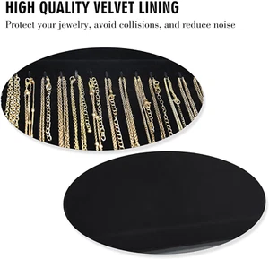 Necklace Organizer Box with Clear Lid Velvet Tray for Jewelry Storage Display... - Picture 1 of 12