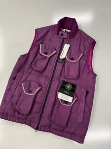 BNWT STONE ISLAND G0224 MODIFIED PANAMA 6/3 HT NYLON + LEATHER GILET SMALL - Picture 1 of 13