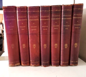 ITALIAN ENTERTAINMENTS, W. G. Waters, 7 volumes, Leather, Illustrated Limited Ed - Imagen 1 de 10