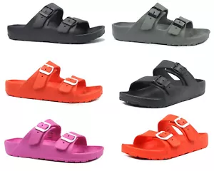 Neu Damen Doppelriemen Schnalle Slide weiche Sandale Strand Dusche Pool-4950 (NEU) - Bild 1 von 19