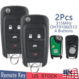 2 4B Remote Flip Key Fob for Buick LaCrosse Regal Chevrolet Equinox 2010 - 2017 - Picture 1 of 9