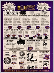 Anuncio impreso revista Lowrider 1992 A&G Custom Sound East Los Angeles CA 8x11 - Imagen 1 de 5