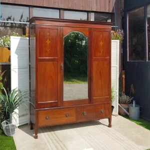 Wardrobe – Edwardian – Two Drawers – Mirror - Picture 1 of 11