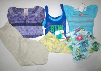 Lote misto de 7 roupas Sonoma Girls tamanho 6/6X novas em folha tops e parte inferior nova com etiquetas - Imagem 1 de 4