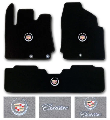 Juego de alfombrillas de alfombra de 3 piezas para Cadillac SRX 2004-2016 - Elige logotipo y color Foto 1 de 4